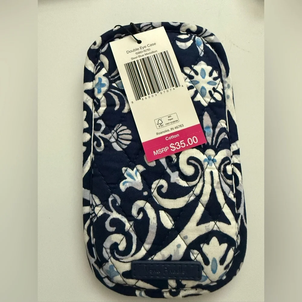 Vera Bradley Double Eye Case in Steel Blue Medallion - Picture 2 of 3